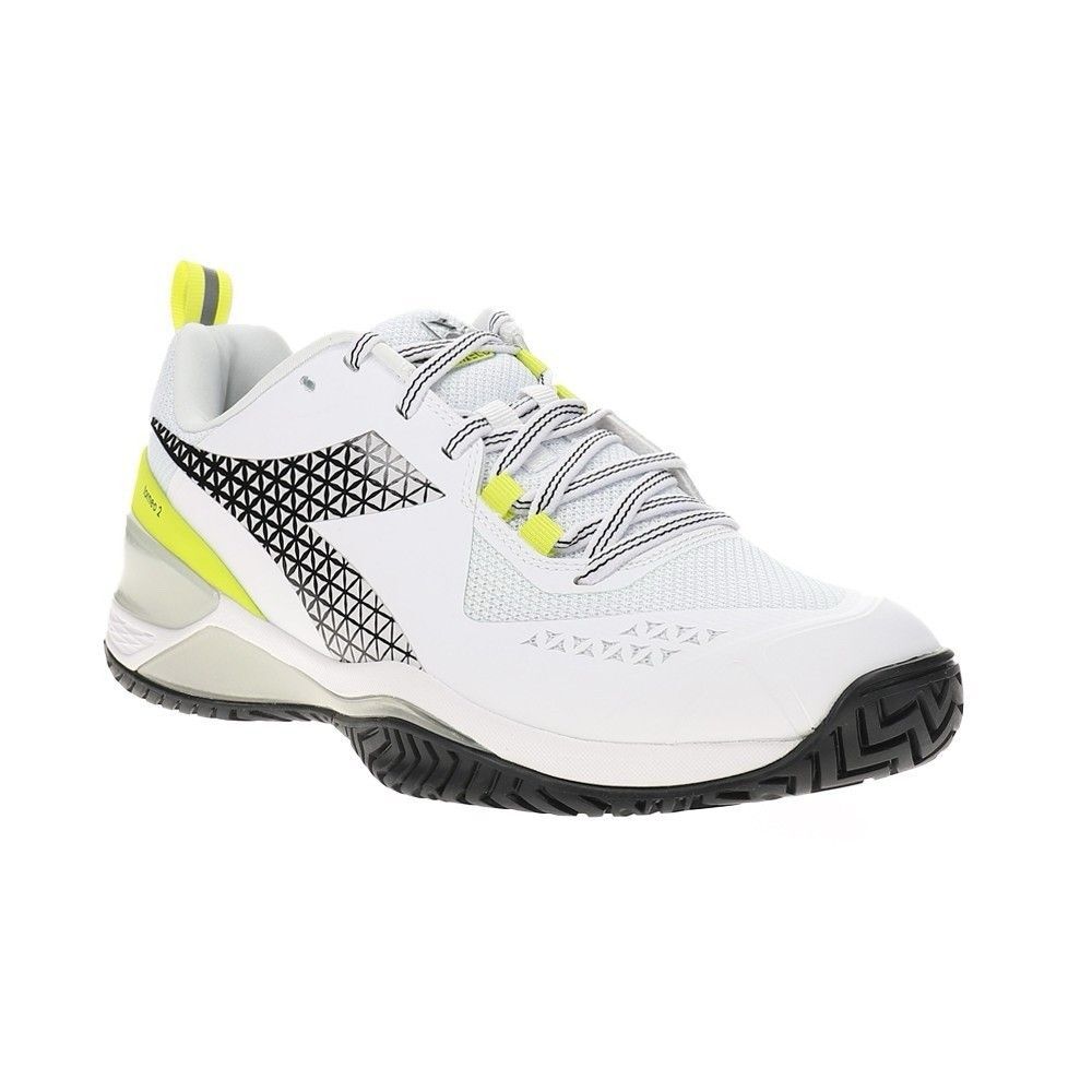 NEW diadora Blushield Torneo 2 Womens Size 7 All Grnd Tennis Shoe White Primrose